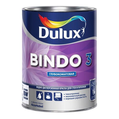 Краска Dulux Professional BINDO 3 глубокоматовая BW  1 л
