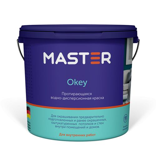 Протирающаяся водно-дисперсионная краска Master «Okey» - 15 кг