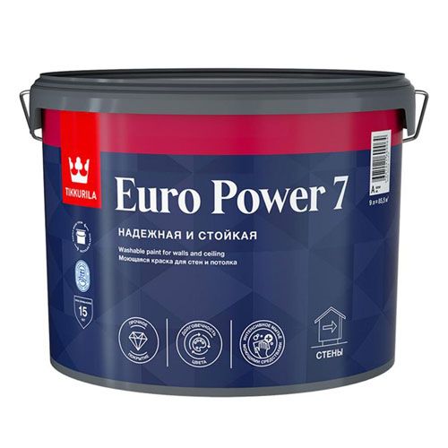 Краска EURO POWER 7A мат 9 л