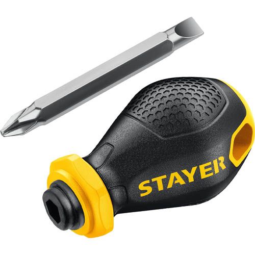 Переставная отвертка STAYER Mini 2-in-1 38 мм PH2/SL6 2511_z02