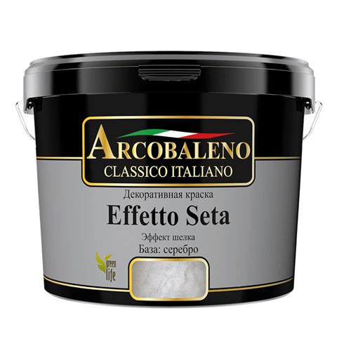Декоративная краска Arcobaleno Effetto Seta 3D серебро 3 кг