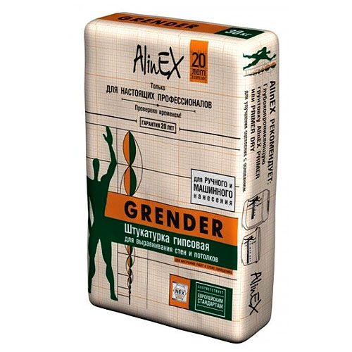 Штукатурка гипсовая AlinEX Grender (30 кг)