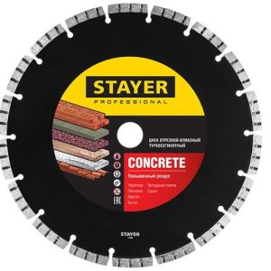 BETON 230 ММ, ДИСК АЛМАЗНЫЙ ОТРЕЗНОЙ ПО БЕТОНУ, КИРПИЧУ, ПЛИТКЕ, STAYER PROFESSIONAL