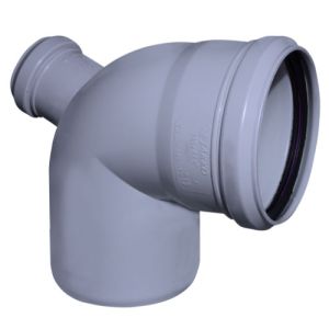Отвод кан. 87° (180° тыл) серый 110-50 Jakko